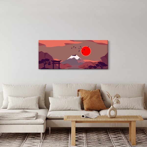 Kép - A Fuji-hegy illusztrációi (120x50 cm)