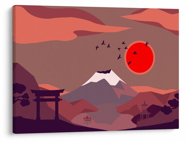 Kép - A Fuji-hegy illusztrációi (70x50 cm)