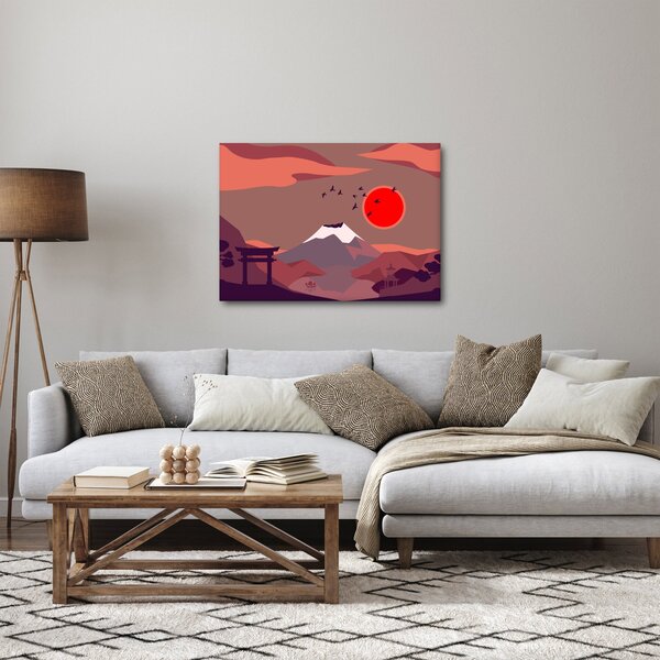 Kép - A Fuji-hegy illusztrációi (70x50 cm)