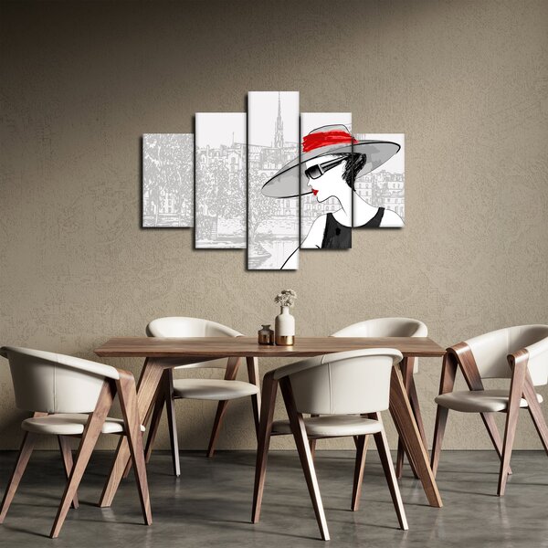 Kép - hölgy a városban (150x105 cm)