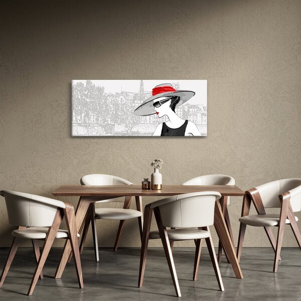Kép - hölgy a városban (120x50 cm)