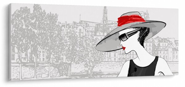 Kép - hölgy a városban (120x50 cm)