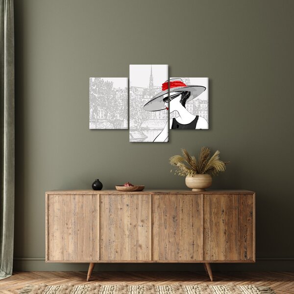 Kép - hölgy a városban (90x60 cm)