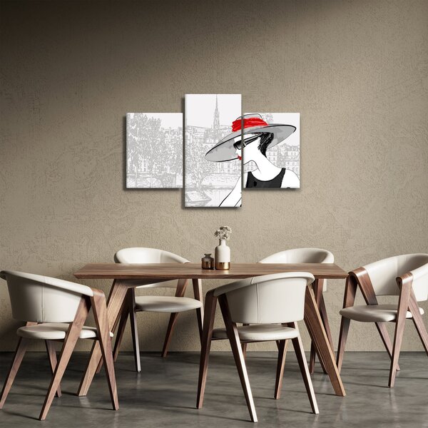 Kép - hölgy a városban (90x60 cm)