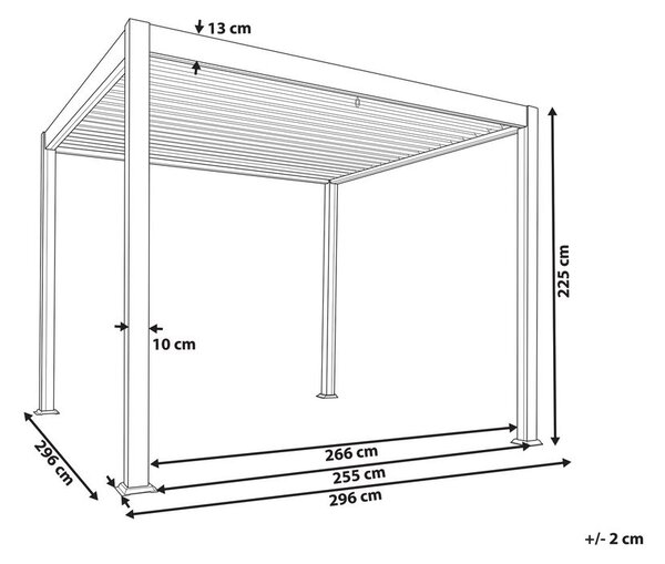 Pavilon FORNOLI Fém 296 cm 296 cm Fehér