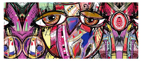 Kép - utca, művészet - bagoly (120x50 cm)