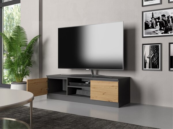 TV szekrény Musecalo 120 (antracit + artisan tölgy)