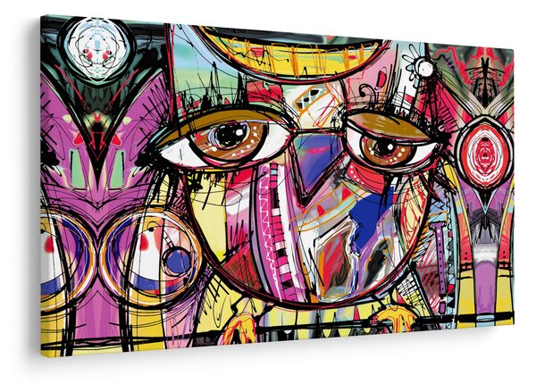 Kép - utca, művészet - bagoly (90x60 cm)