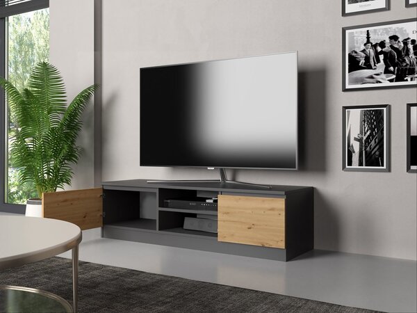 TV szekrény Musecalo 140 (antracit + artisan tölgy)