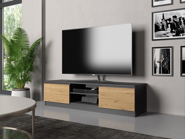 TV szekrény Musecalo 140 (antracit + artisan tölgy)