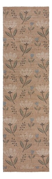Natúr színű kézi szövésű juta keverék futószőnyeg 60x230 cm Arriana – Flair Rugs