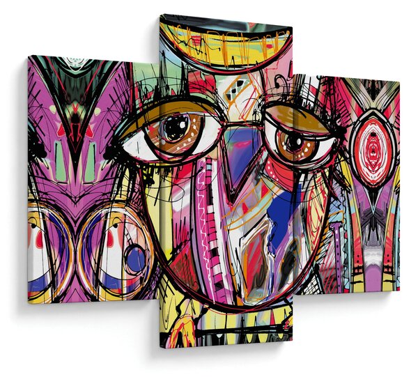 Kép - utca, művészet - bagoly (90x60 cm)