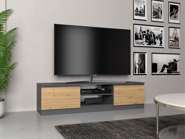 TV szekrény Musecalo 140 (antracit + artisan tölgy)