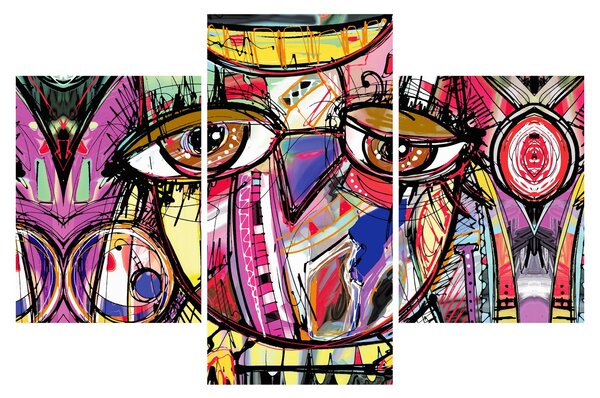 Kép - utca, művészet - bagoly (90x60 cm)