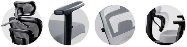 Sofotel Nicea micro-hálós ergonomikus Irodai szék - Szürke