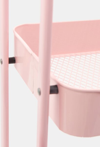 Sinsay - Háromszintes fém polc kerekeken - pasztellpink