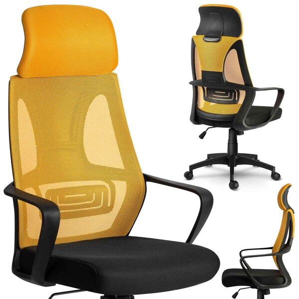 Sofotel Praga micro-hálós ergonomikus Irodai szék - Sárga, Fekete