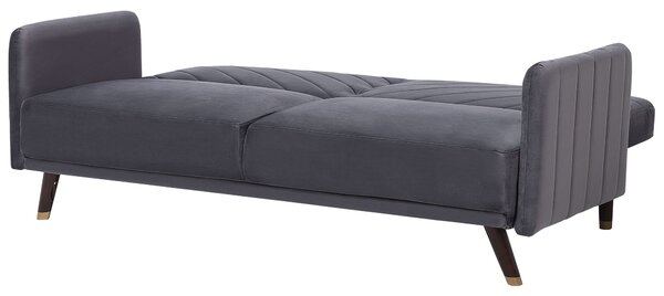 Kanapéágy 3 személyes SENJA Bársony Szürke