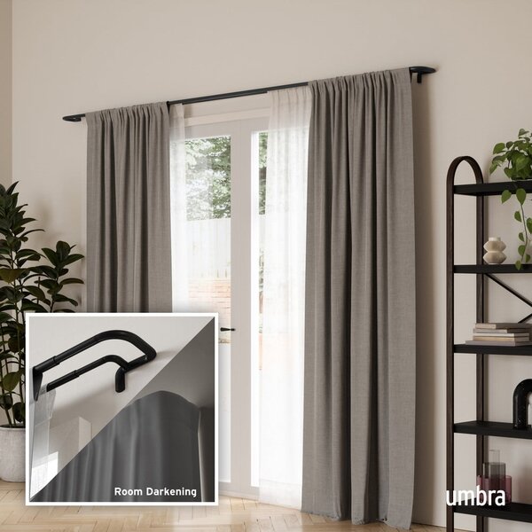 Acél bővíthető dupla függönykarnis 76 - 213 cm Twilight – Umbra