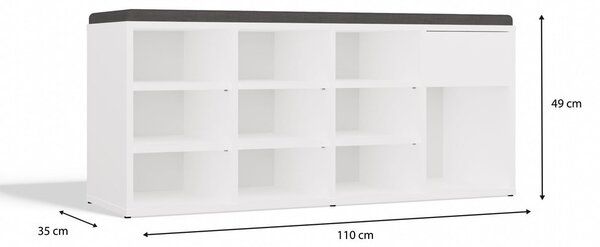 Cipőtároló Telos 1 (fehér)