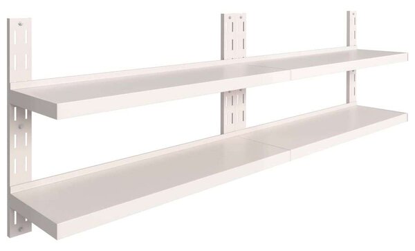 VidaXL Kétpolcos Fali Polc - Rozsdamentes Acél - 240x30 cm