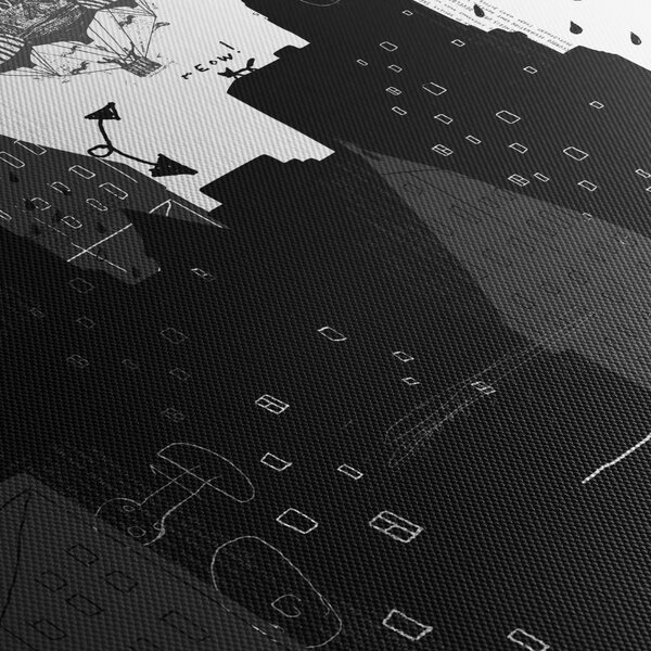 Kép - Város feliratokkal és mintákkal (120x50 cm)