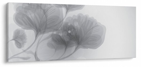 Szürke árnyalatú virágok képe (120x50 cm)