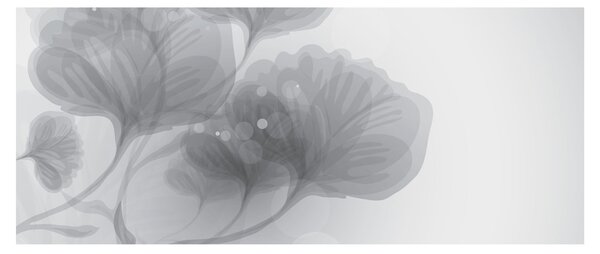 Szürke árnyalatú virágok képe (120x50 cm)