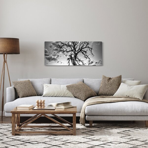 Kép - fekete fehér fa (120x50 cm)