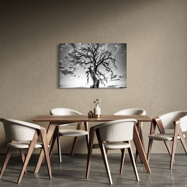 Kép - fekete fehér fa (90x60 cm)