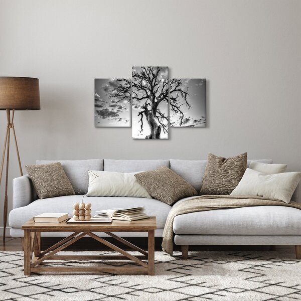 Kép - fekete fehér fa (90x60 cm)