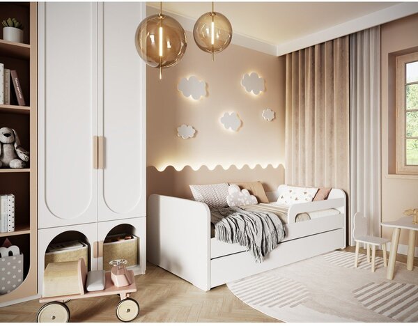 Fehér gyerekágy matraccal, ágyráccsal 80x160 cm Duuli – ELTAP