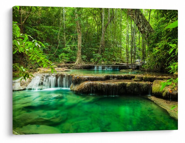 Kép - Erawan vízesés Kanchanaburiban, Thaiföldön (70x50 cm)