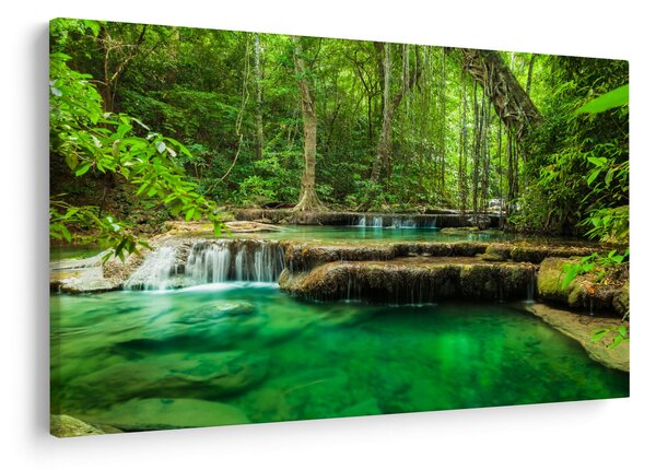 Kép - Erawan vízesés Kanchanaburiban, Thaiföldön (90x60 cm)