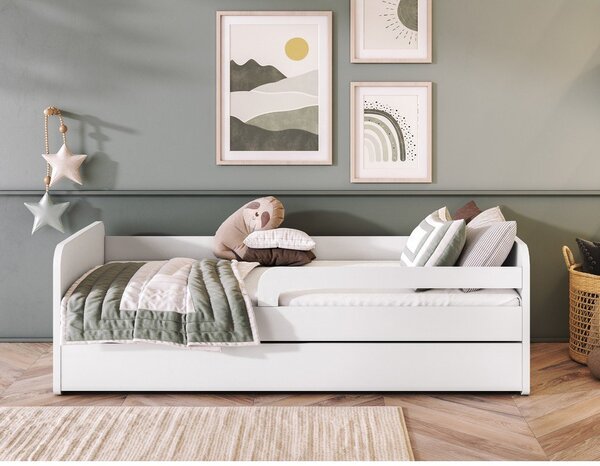 Fehér gyerekágy matraccal, ágyráccsal 80x160 cm Duuli – ELTAP