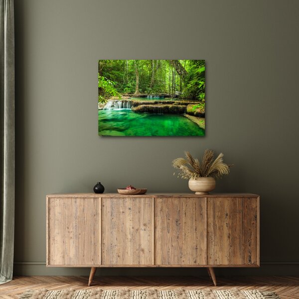 Kép - Erawan vízesés Kanchanaburiban, Thaiföldön (70x50 cm)