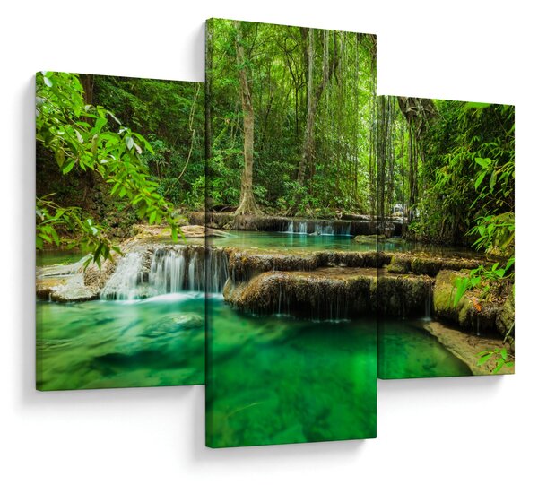 Kép - Erawan vízesés Kanchanaburiban, Thaiföldön (90x60 cm)