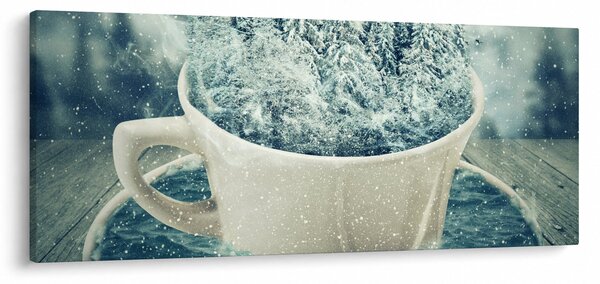 Kép - Téli világ egy bögrében (120x50 cm)