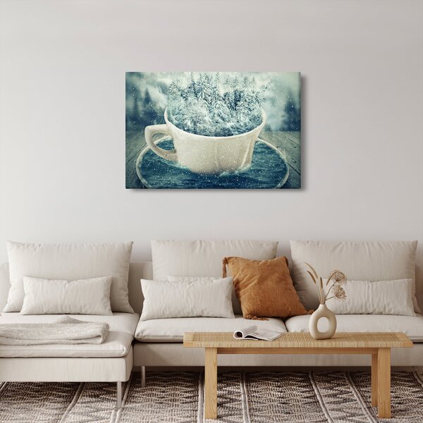 Kép - Téli világ egy bögrében (90x60 cm)