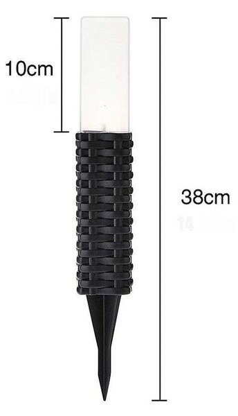 Polifach LED-es kerti Napelemes Lámpa 27,5cm (P-302) - fekete