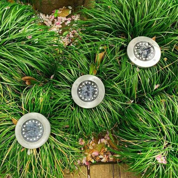 Polifach 16 LED-es süllyesztett Napelemes Lámpa 12,6cm (P-216) - ezüst