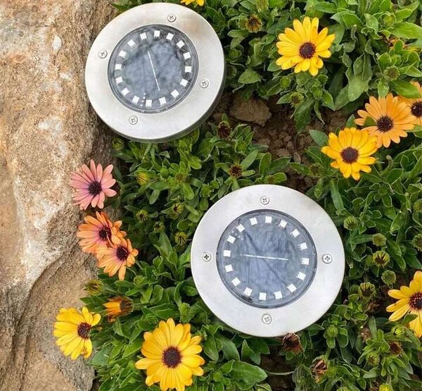 Polifach 16 LED-es süllyesztett Napelemes Lámpa 12,6cm (P-216) - ezüst