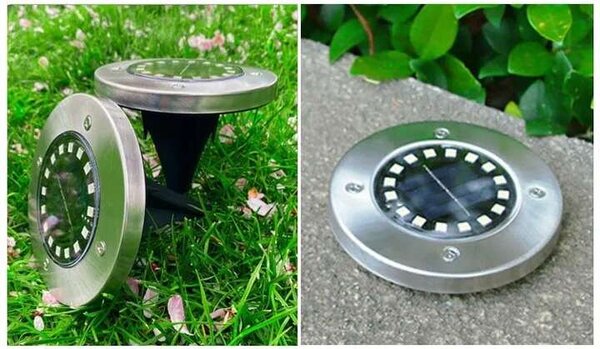 Polifach 16 LED-es süllyesztett Napelemes Lámpa 12,6cm (P-216) - ezüst