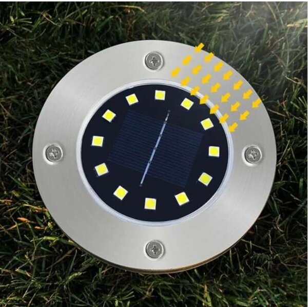 Polifach 16 LED-es süllyesztett Napelemes Lámpa 12,6cm (P-216) - ezüst