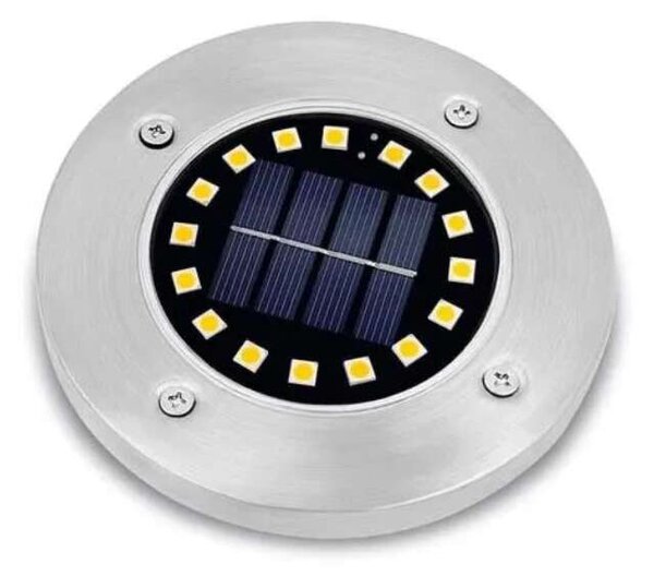 Polifach 16 LED-es süllyesztett Napelemes Lámpa 12,6cm (P-216) - ezüst