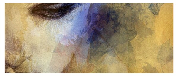 Kép - női portré, rajz (120x50 cm)