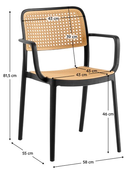 KONDELA Rakásolható szék, fekete/bézs, RAVID TYP 2
