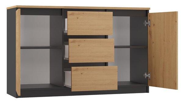 Komód szett (2 db.) Cervantina 1 (antracit + artisan tölgy)