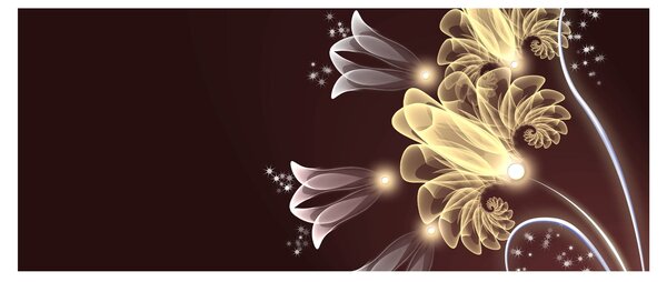 Kép - fényes virágok (120x50 cm)