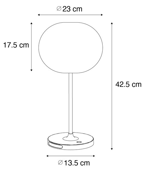 2 db modern újratölthető asztali lámpa szett fehér - Maloi